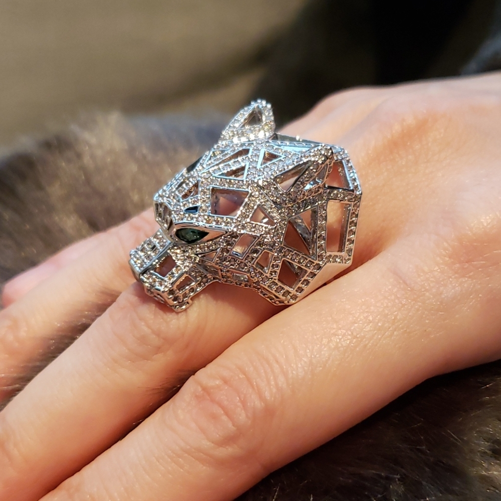 Tiger head Statement ring - Picture 2 of 8